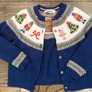 Mini Boden Blue Festive Kids Sweater